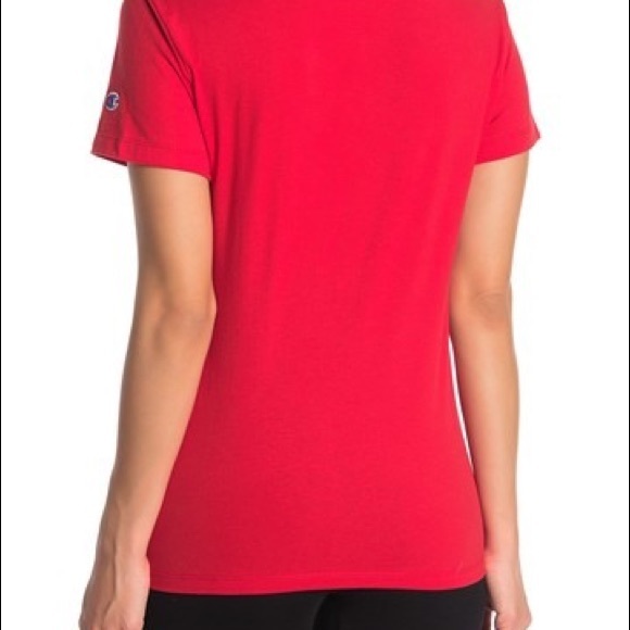NEW Champion retro logo tee red size large - Picture 2 of 2